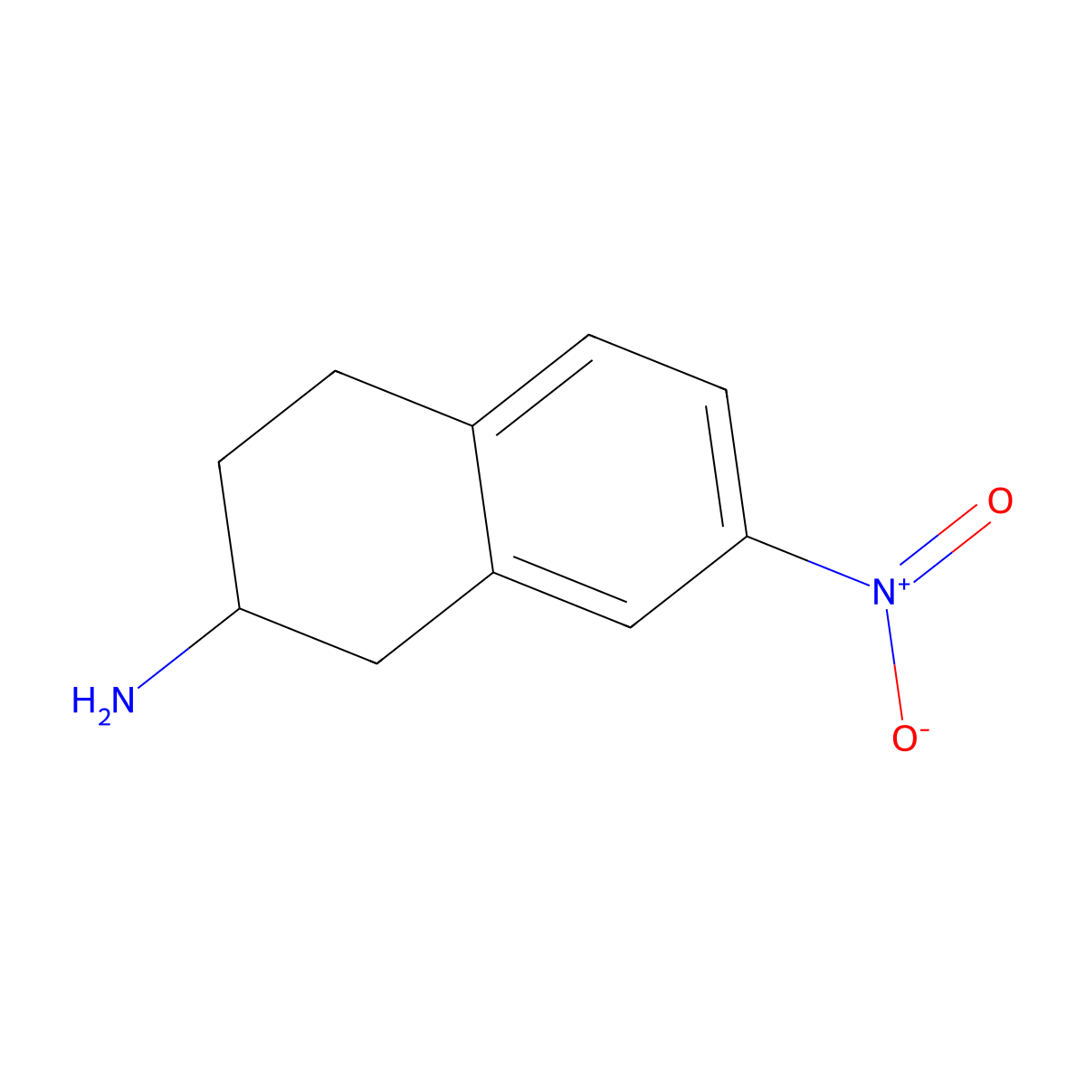 7-Nitro-1,2,3,4-tetrahydronaphthalen-2-amine molecular structure, CAS 101167-13-9