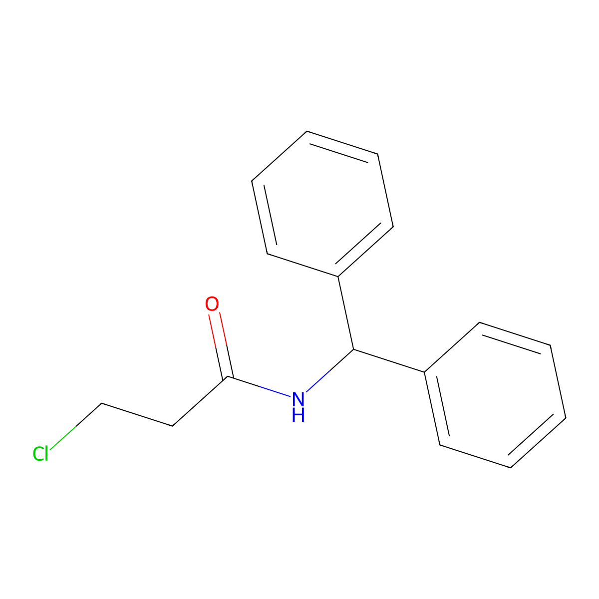 3-chloro-N-(diphenylmethyl)propanamide molecular structure, CAS 101167-55-9