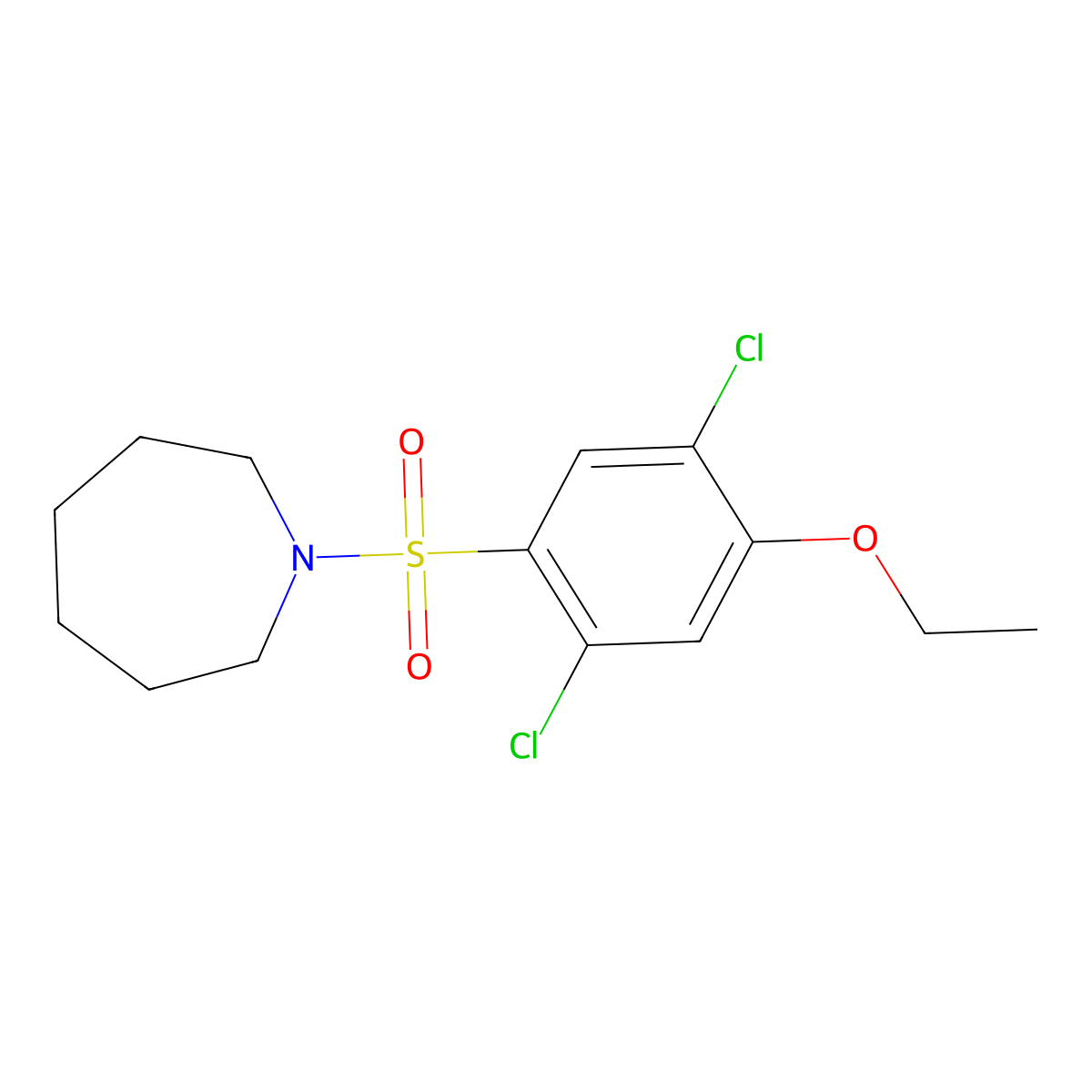 1-(2,5-Dichloro-4-ethoxybenzenesulfonyl)azepane molecular structure, CAS 1011686-14-8