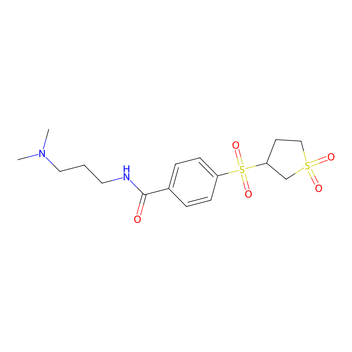 N-[3-(dimethylamino)propyl]-4-[(1,1-dioxidotetrahydrothiophen-3-yl)sulfonyl]benzamide molecular structure, CAS 1011692-50-4