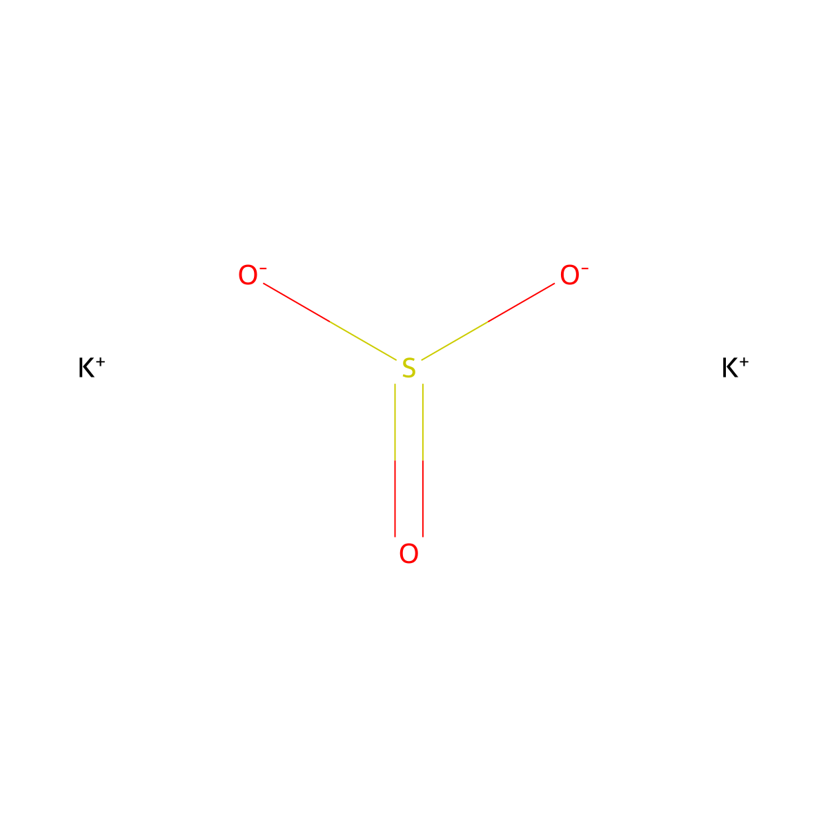 Potassium Sulfite molecular structure, CAS 10117-38-1