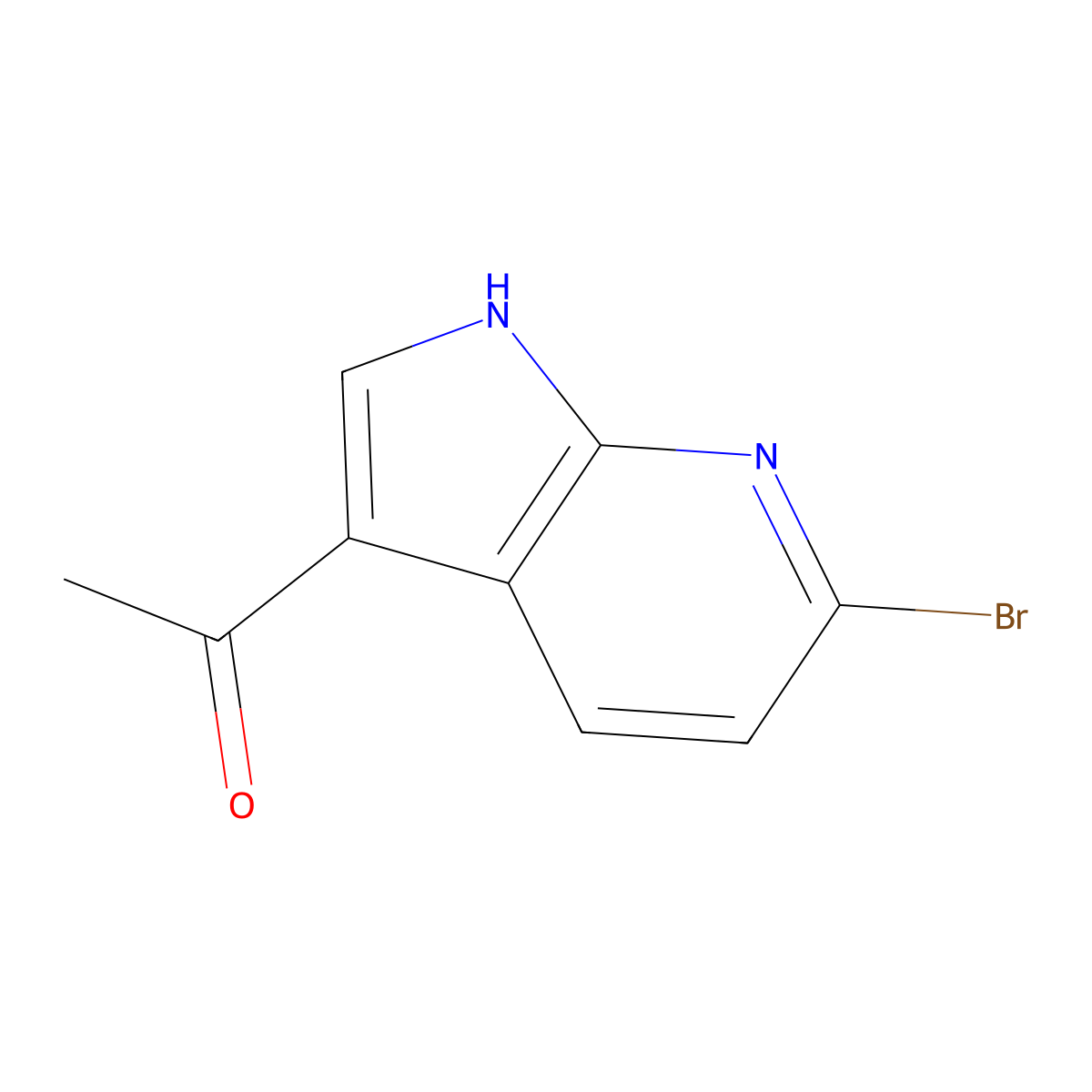 Ethanone, 1-(6-bromo-1H-pyrrolo[2,3-b]pyridin-3-yl)- molecular structure, CAS 1011711-60-6