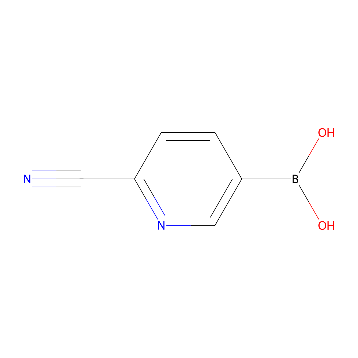 2-Cyanopyridine-5-boronic acid molecular structure, CAS 1011722-07-8