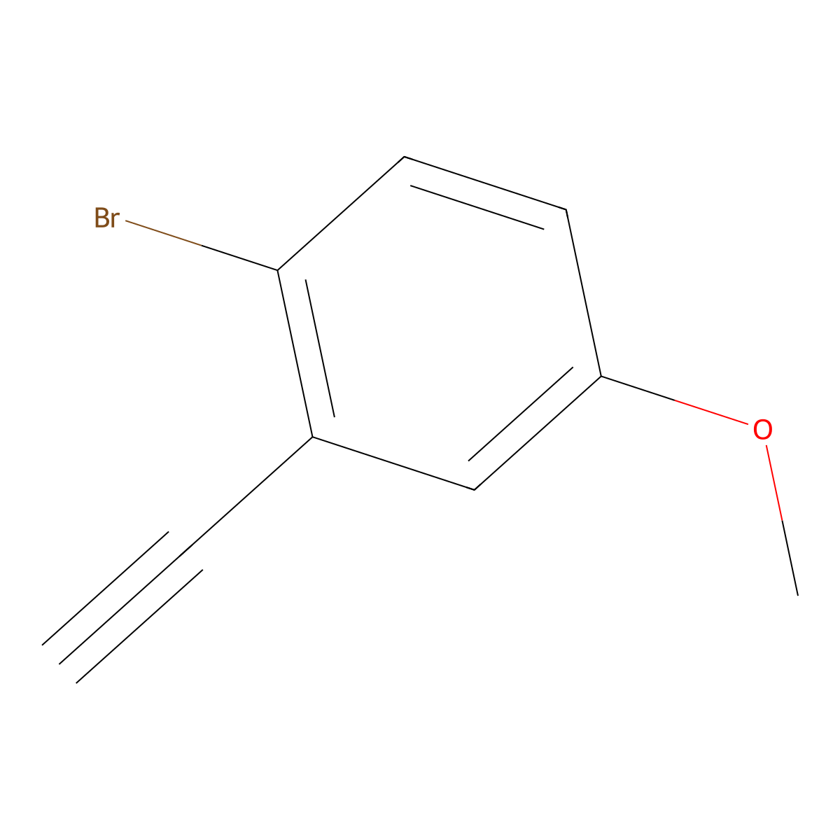 1-Bromo-2-ethynyl-4-methoxybenzene molecular structure, CAS 1011736-13-2