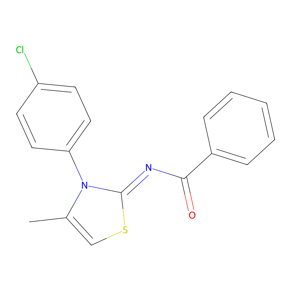 (Z)-N-(3-(4-chlorophenyl)-4-methylthiazol-2(3H)-ylidene)benzamide molecular structure, CAS 1011794-17-4