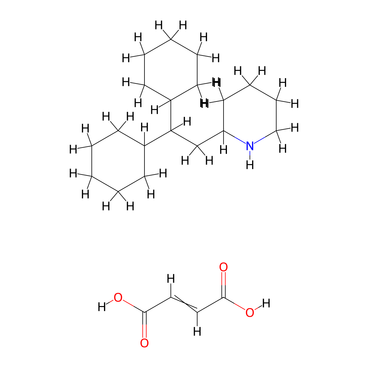 rac-Perhexiline maleate molecular structure, CAS 10118-35-1