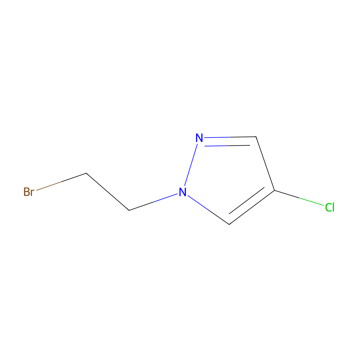 1-(2-bromoethyl)-4-chloro-1H-pyrazole molecular structure, CAS 1011801-59-4