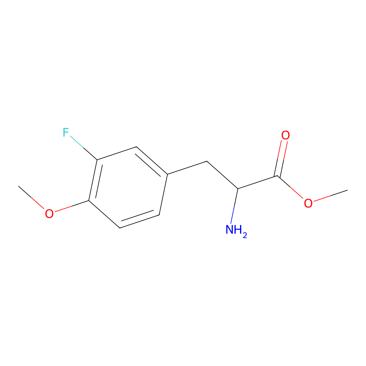 Methyl (R)-2-amino-3-(3-fluoro-4-methoxyphenyl)propanoate molecular structure, CAS 1011806-05-5