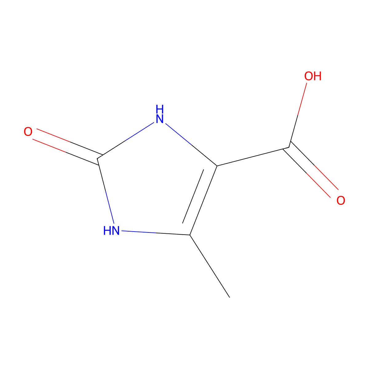 5-methyl-2-oxo-2,3-dihydro-1H-imidazole-4-carboxylic acid molecular structure, CAS 101184-09-2