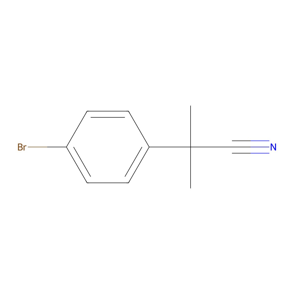 2-(4-Bromophenyl)-2-methylpropanenitrile molecular structure, CAS 101184-73-0