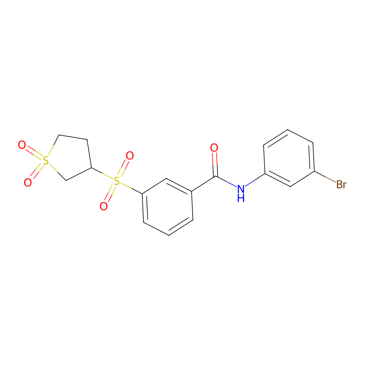 N-(3-bromophenyl)-3-[(1,1-dioxidotetrahydrothiophen-3-yl)sulfonyl]benzamide molecular structure, CAS 1011846-05-1