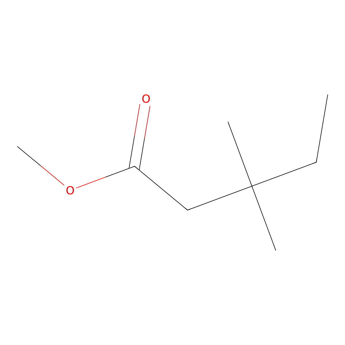 Methyl 3,3-dimethylpentanoate molecular structure, CAS 101186-01-0
