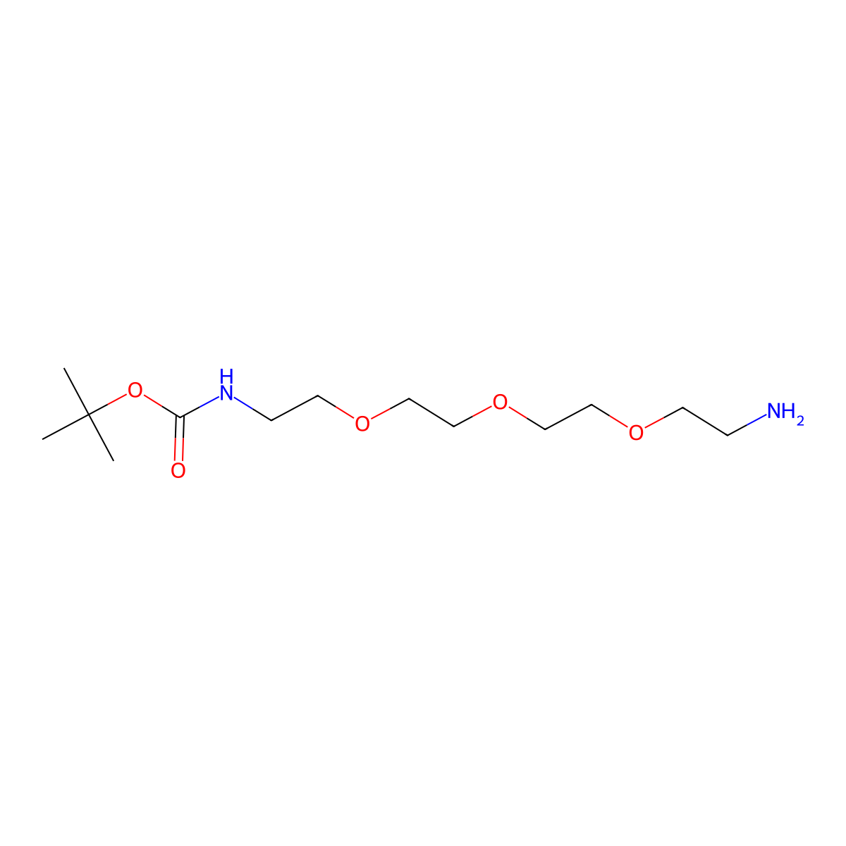 tert-Butyl (2-(2-(2-(2-aminoethoxy)ethoxy)ethoxy)ethyl)carbamate molecular structure, CAS 101187-40-0