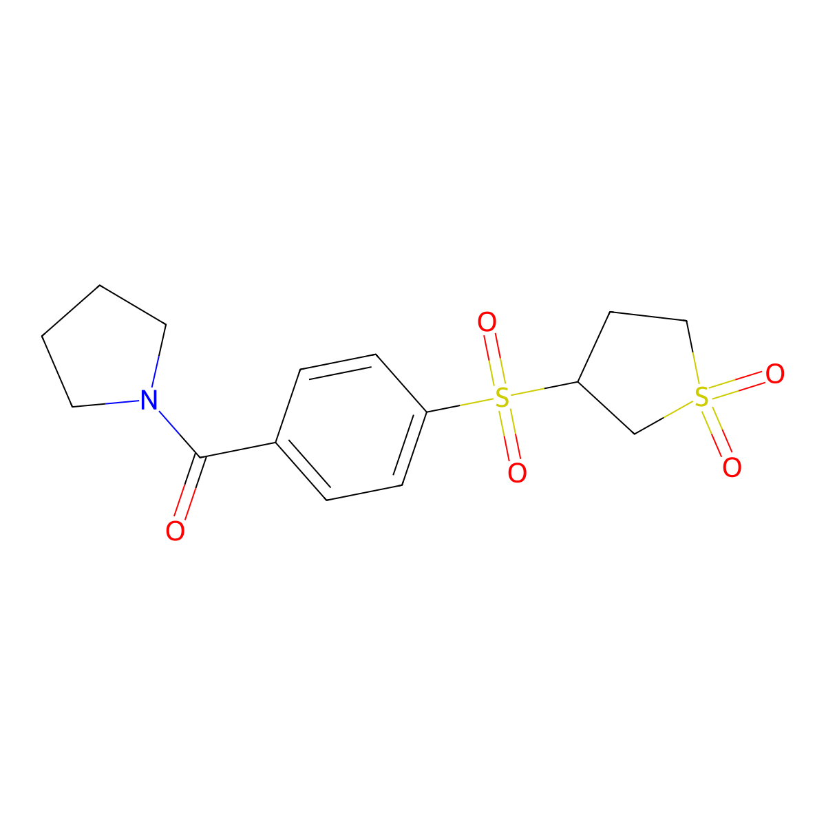 {4-[(1,1-Dioxidotetrahydrothiophen-3-yl)sulfonyl]phenyl}(pyrrolidin-1-yl)methanone molecular structure, CAS 1011871-36-5