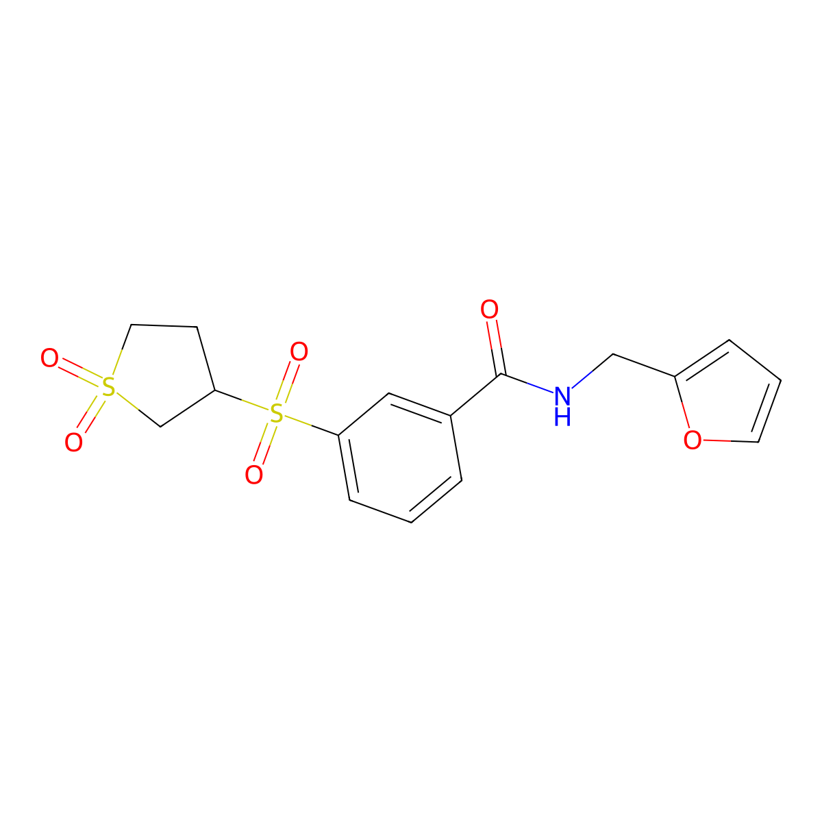 3-[(1,1-dioxidotetrahydrothiophen-3-yl)sulfonyl]-N-(furan-2-ylmethyl)benzamide molecular structure, CAS 1011872-70-0
