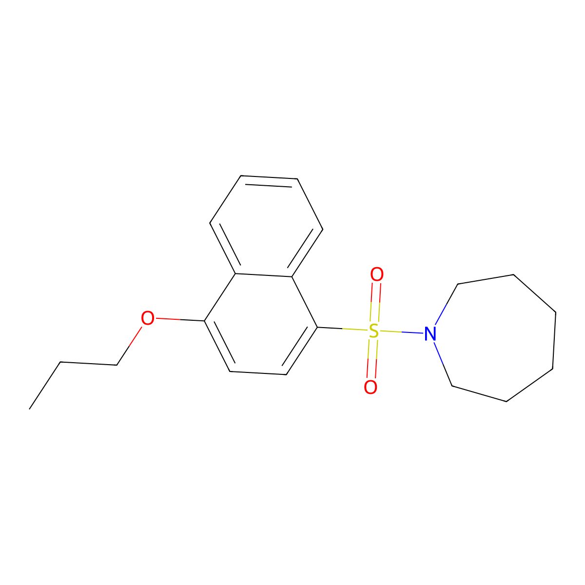 1-[(4-Propoxynaphthalen-1-yl)sulfonyl]azepane molecular structure, CAS 1011889-06-7