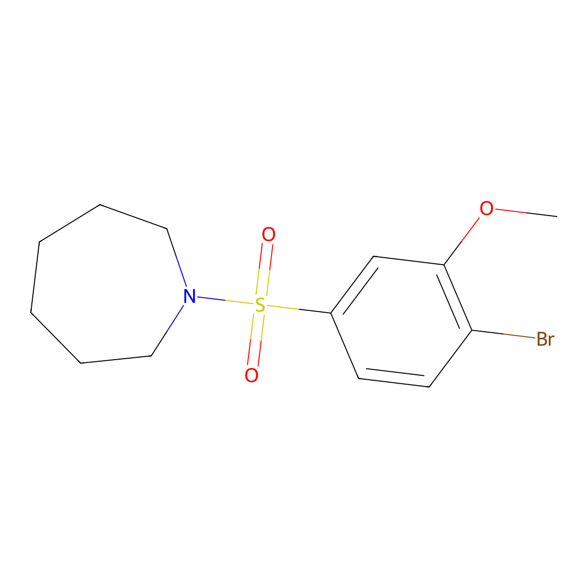 1-(4-Bromo-3-methoxybenzenesulfonyl)azepane molecular structure, CAS 1011917-04-6