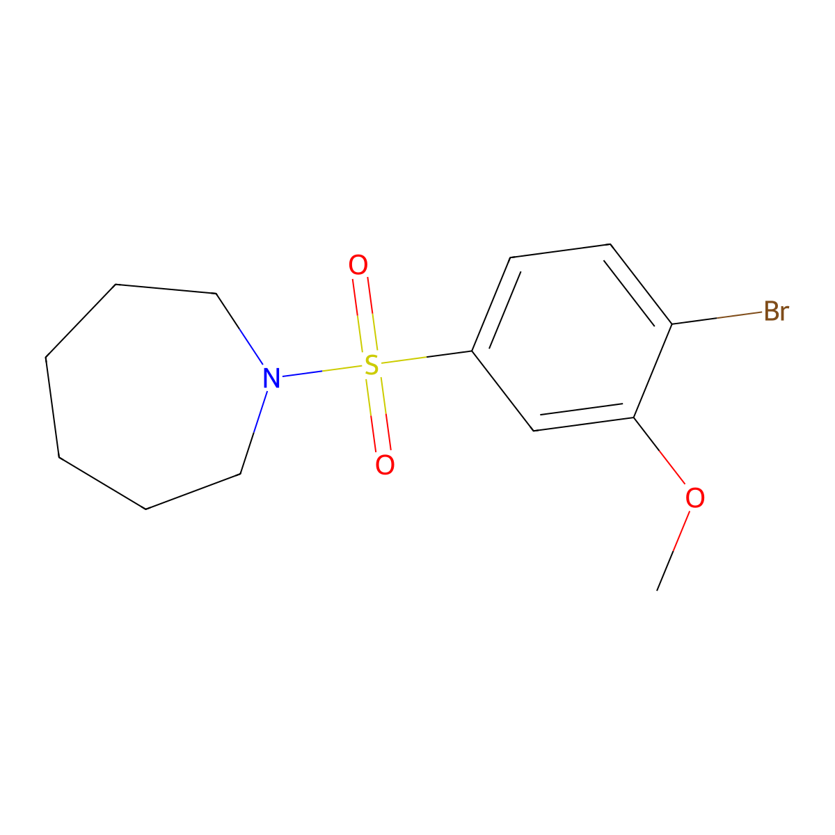 1-(4-Bromo-3-methoxybenzenesulfonyl)azepane molecular structure, CAS 1011917-04-6