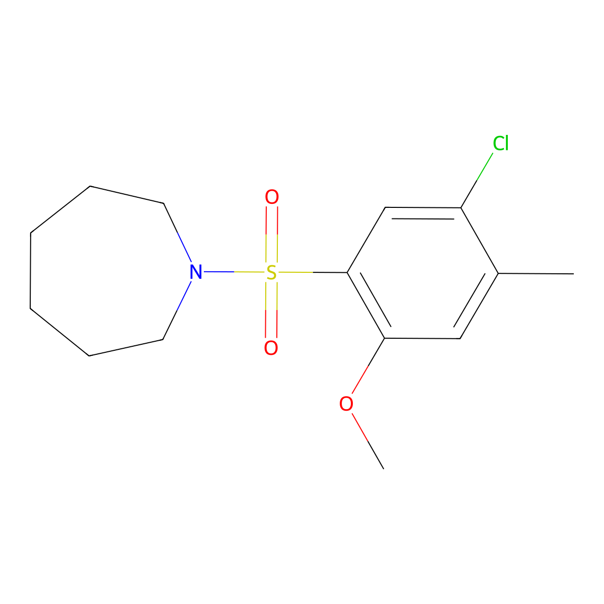 1-(5-Chloro-2-methoxy-4-methylbenzenesulfonyl)azepane molecular structure, CAS 1011917-08-0