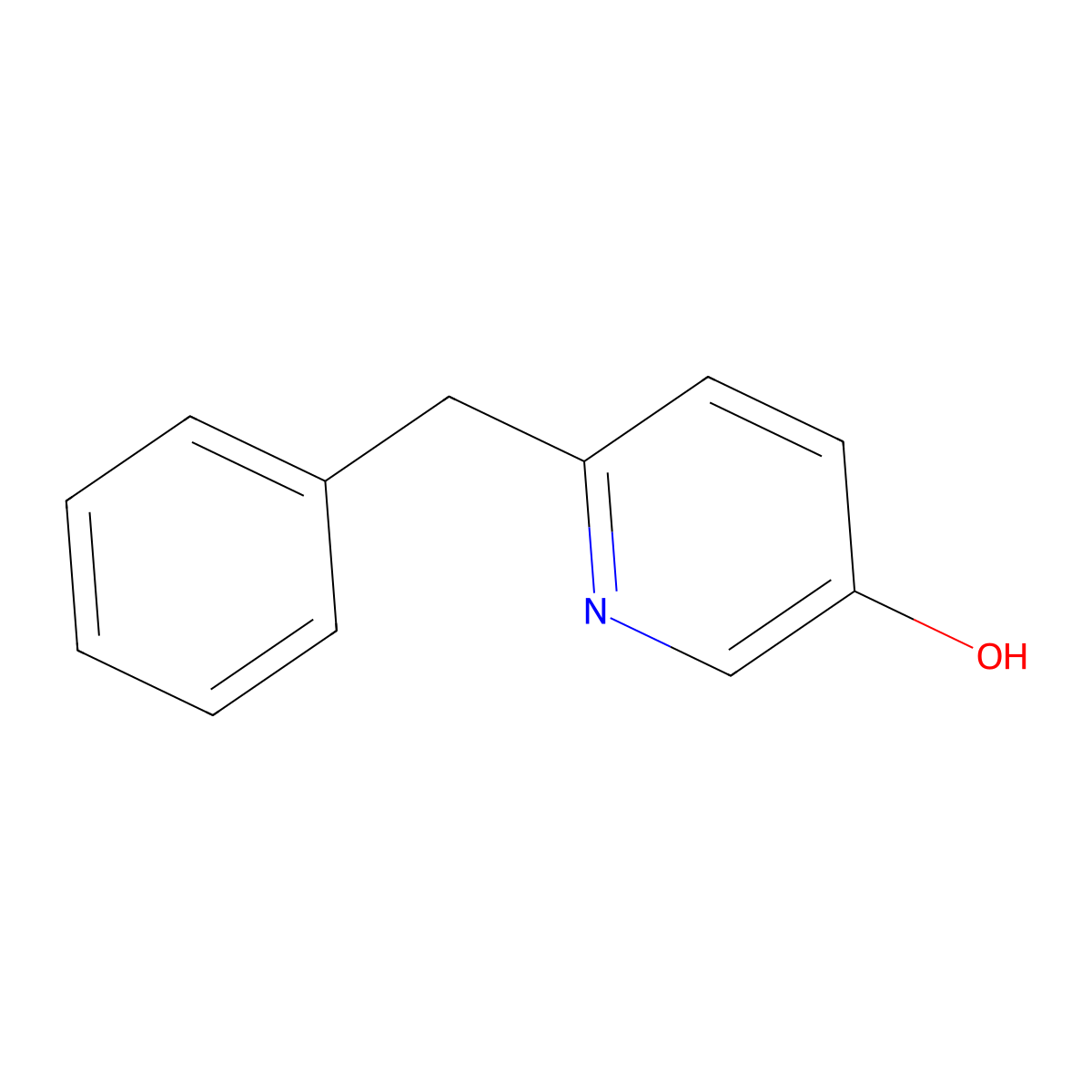 6-(Phenylmethyl)-3-pyridinol, molecular structure, CAS 101192-76-1