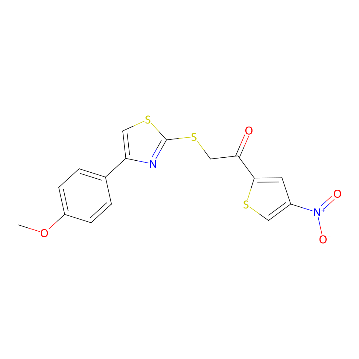 2-{[4-(4-Methoxyphenyl)-1,3-thiazol-2-yl]sulfanyl}-1-(4-nitrothiophen-2-yl)ethanone molecular structure, CAS 1011922-91-0