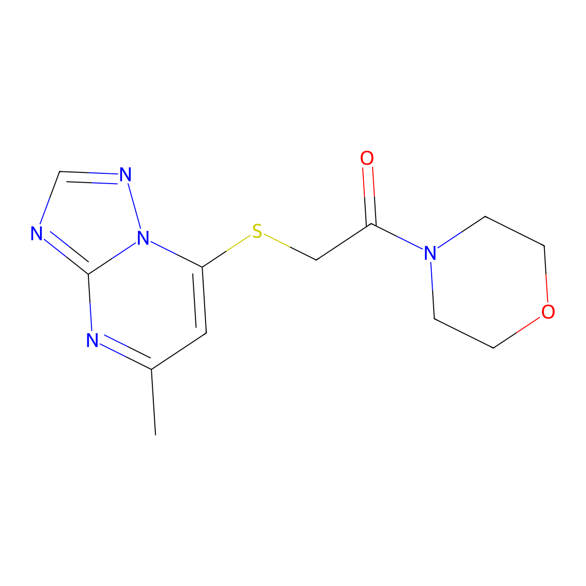 2-[(5-Methyl[1,2,4]triazolo[1,5-a]pyrimidin-7-yl)sulfanyl]-1-(morpholin-4-yl)ethanone molecular structure, CAS 1011939-36-8