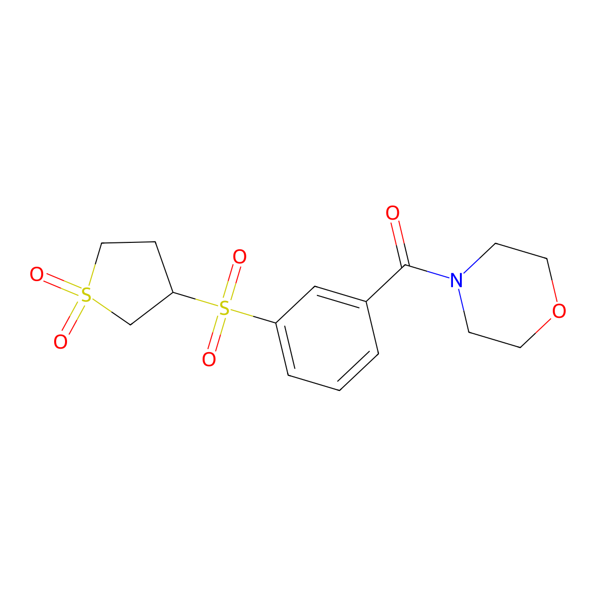 {3-[(1,1-Dioxidotetrahydrothiophen-3-yl)sulfonyl]phenyl}(morpholin-4-yl)methanone molecular structure, CAS 1011945-02-0