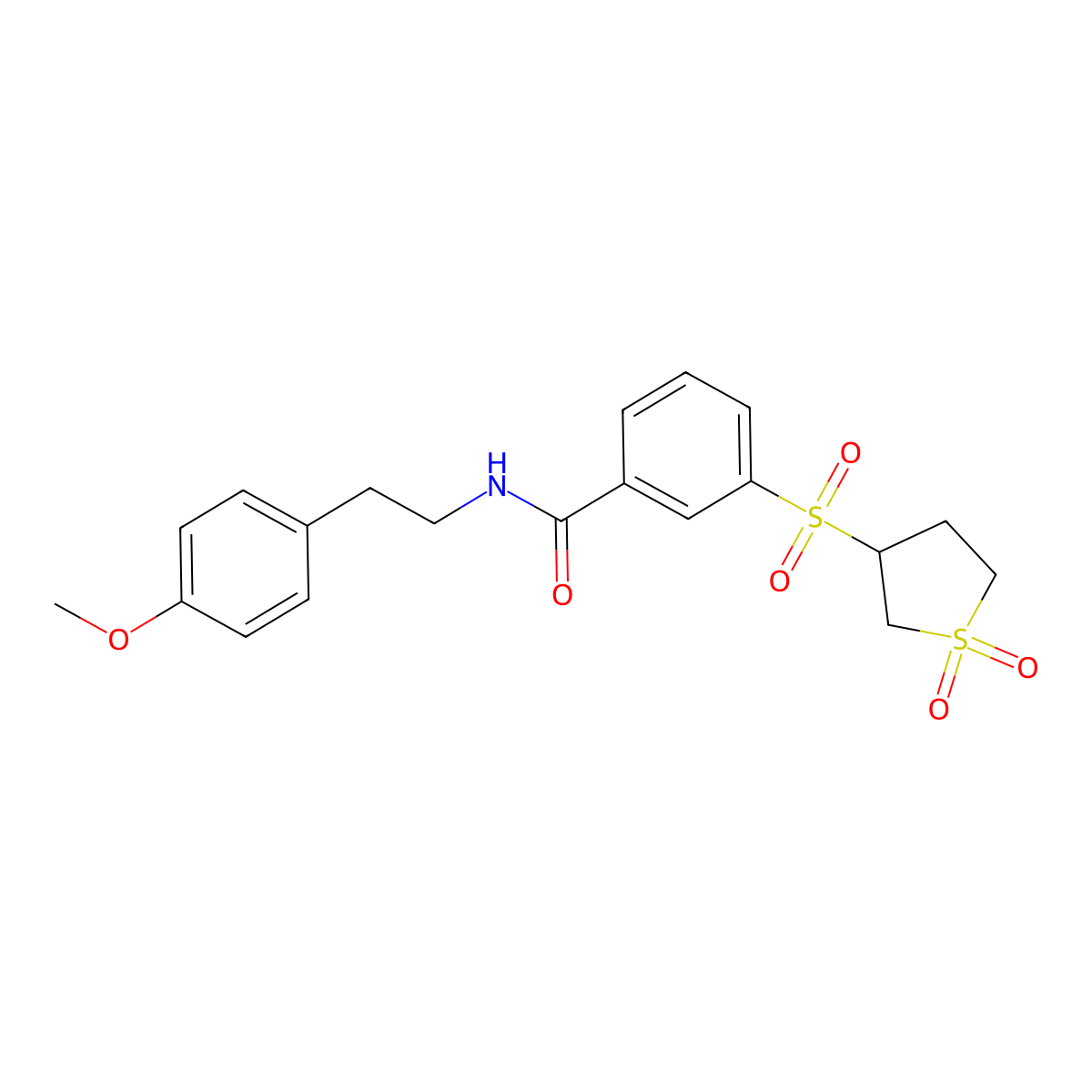 3-[(1,1-dioxidotetrahydrothiophen-3-yl)sulfonyl]-N-[2-(4-methoxyphenyl)ethyl]benzamide molecular structure, CAS 1011945-30-4