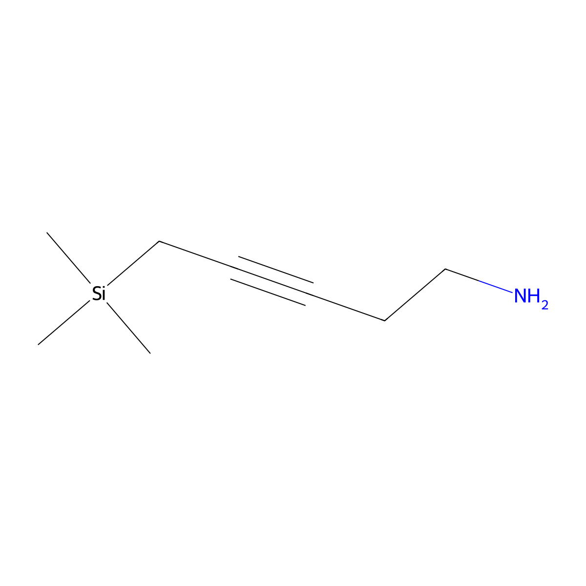 3-Pentyn-1-amine, 5-(trimethylsilyl)- molecular structure, CAS 101195-67-9