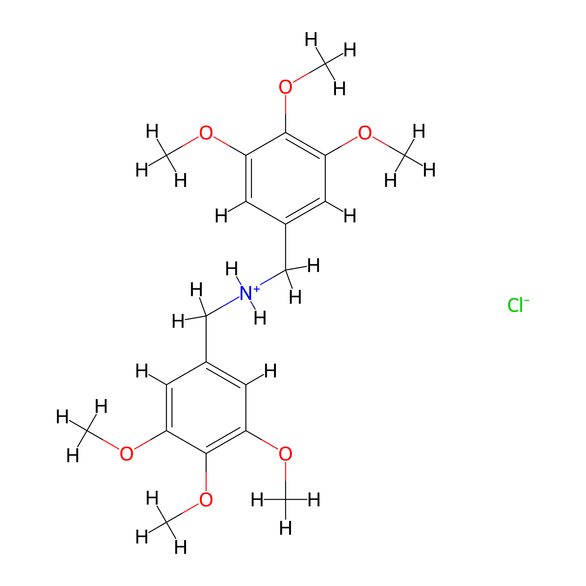 Dibenzylamine, 3,3',4,4',5,5'-hexamethoxy-, hydrochloride molecular structure, CAS 101198-06-5