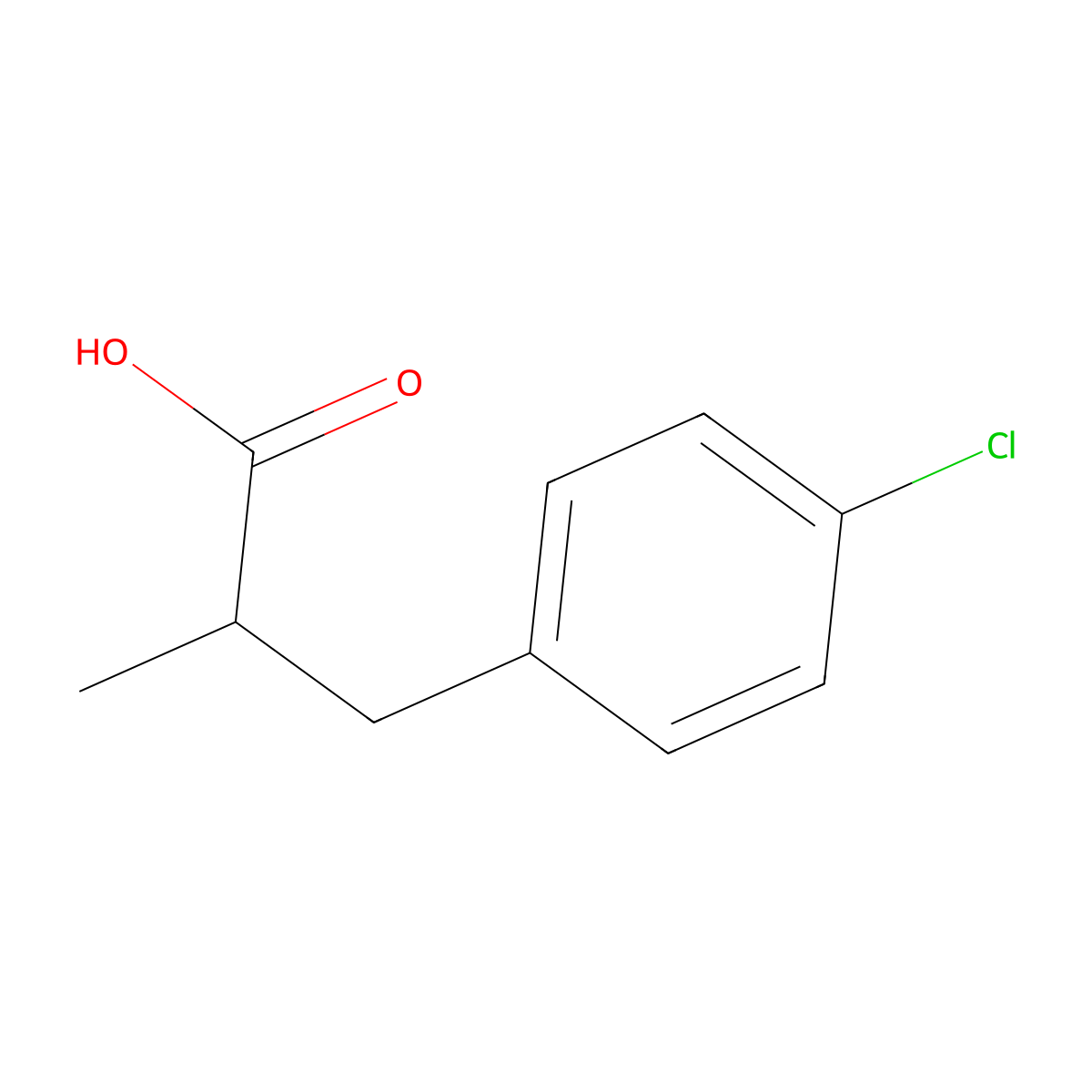 3-(4-Chlorophenyl)-2-methylpropanoic acid molecular structure, CAS 1012-17-5