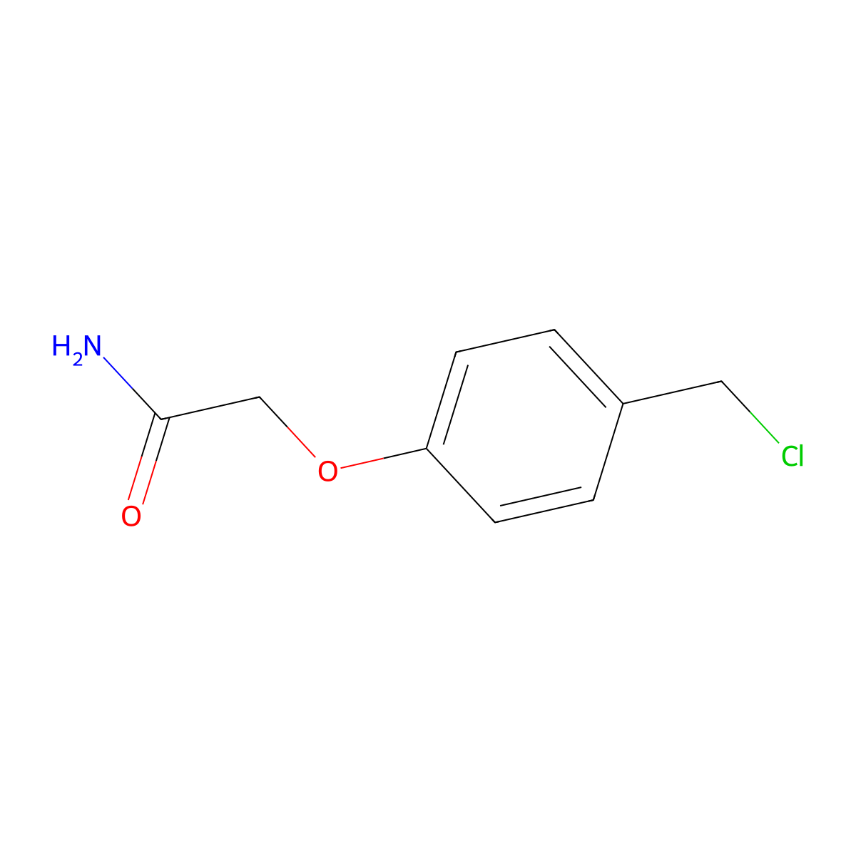 2-(4-(Chloromethyl)phenoxy)acetamide molecular structure, CAS 1012-20-0
