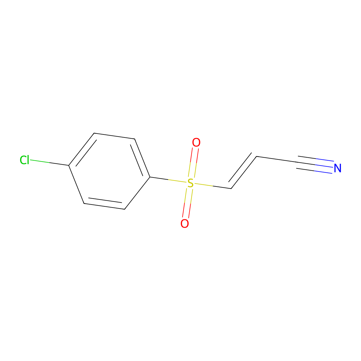 Acrylonitrile, 3-((p-chlorophenyl)sulfonyl)- molecular structure, CAS 1012-71-1