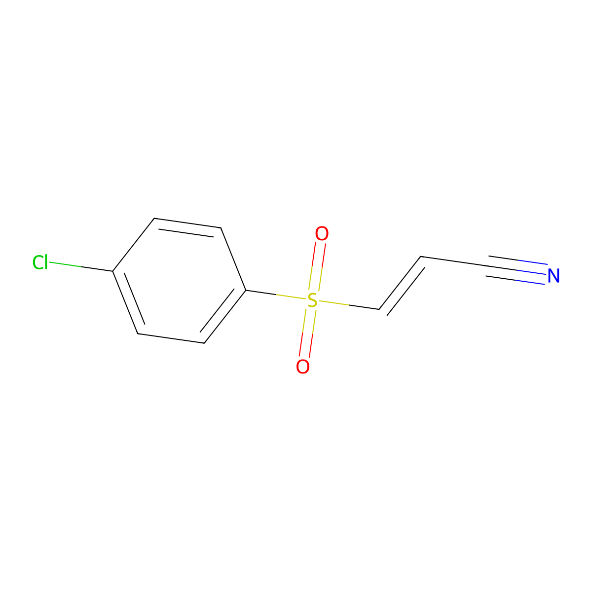 Acrylonitrile, 3-((p-chlorophenyl)sulfonyl)- molecular structure, CAS 1012-71-1