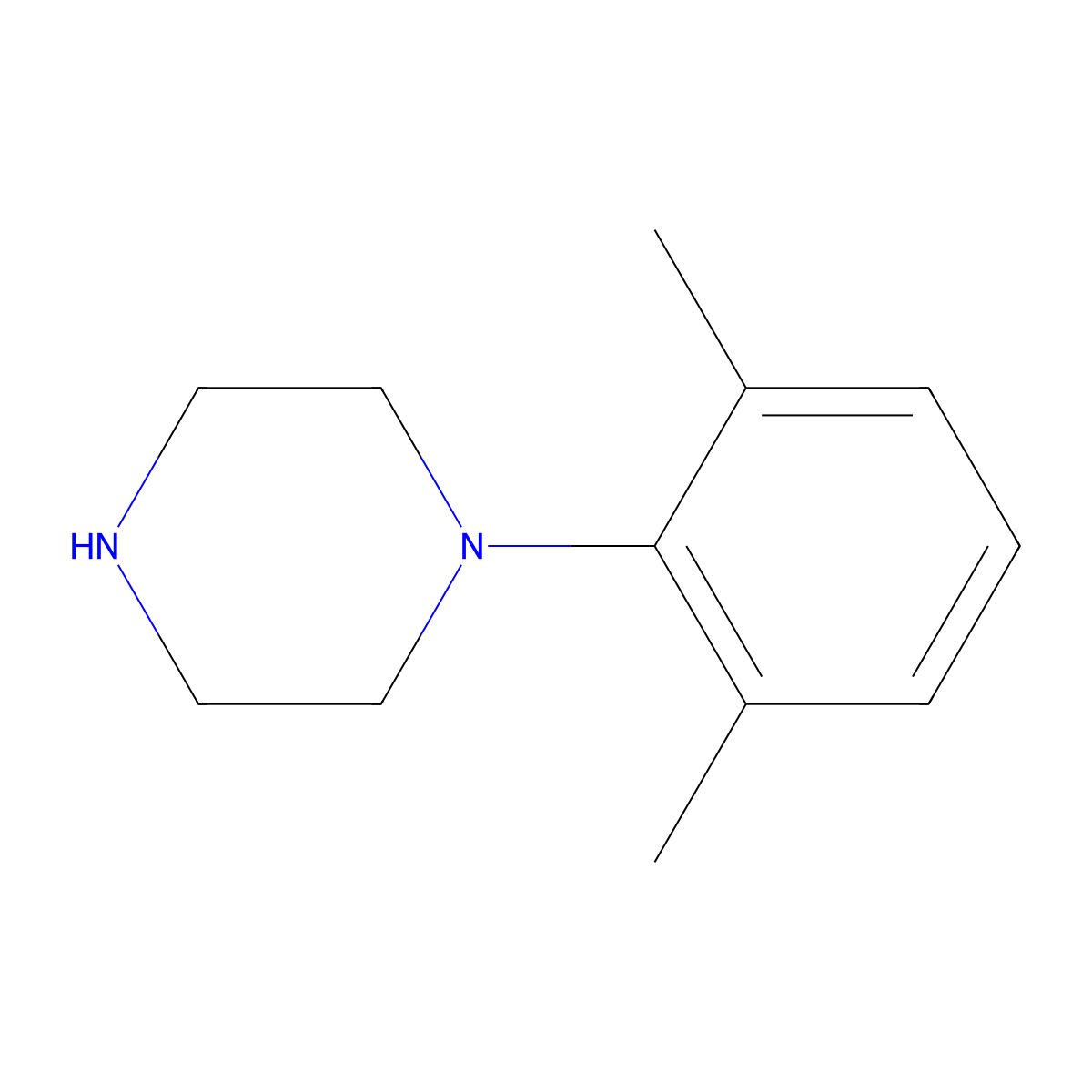 1-(2,6-Xylyl)piperazine molecular structure, CAS 1012-91-5
