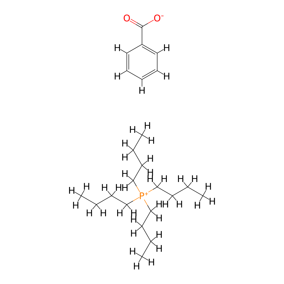 Tetrabutylphosphonium benzoate molecular structure, CAS 101203-18-3