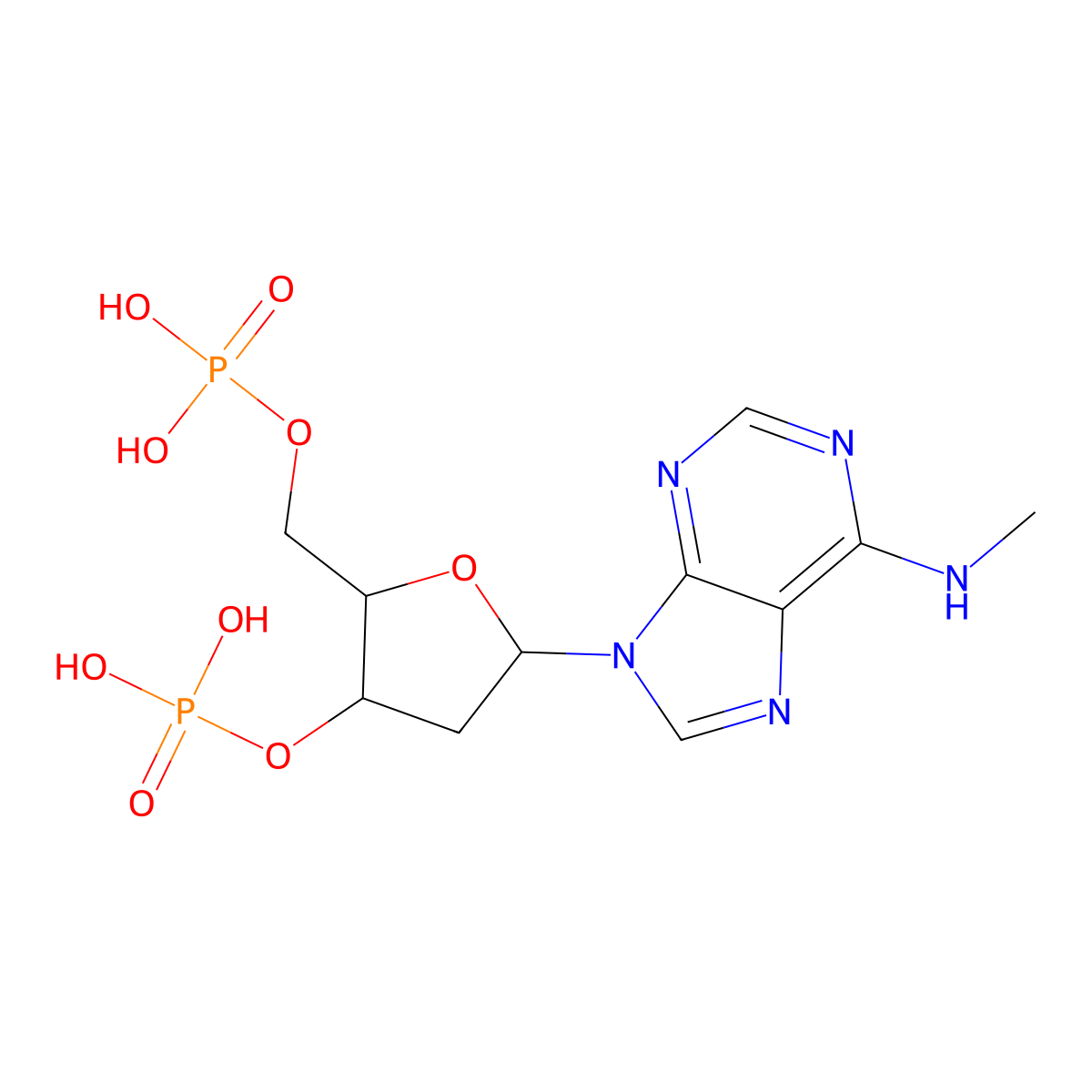 [(2R,3S,5R)-5-[6-(methylamino)purin-9-yl]-2-(phosphonooxymethyl)oxolan-3-yl] dihydrogen phosphate molecular structure, CAS 101204-49-3