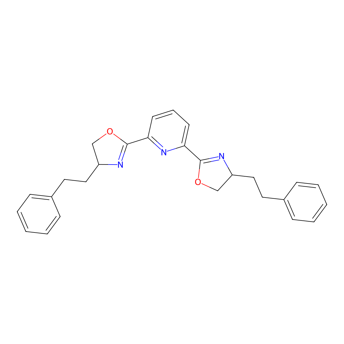 2,6-Bis((S)-4,5-dihydro-4-phenethyloxazol-2-yl)pyridine molecular structure, CAS 1012042-02-2