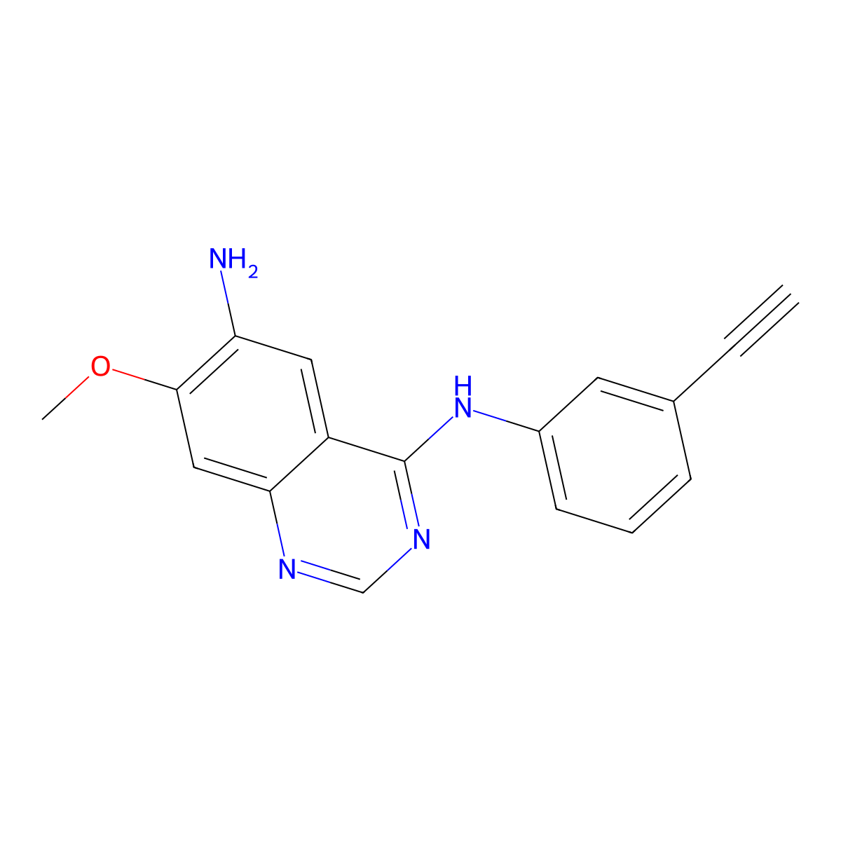 N4-(3-ethynylphenyl)-7-methoxyquinazoline-4,6-diamine molecular structure, CAS 1012057-52-1