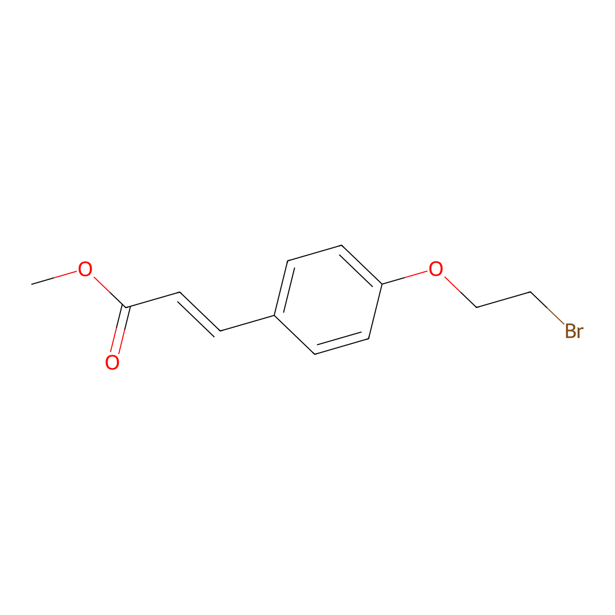 Methyl 3-[4-(2-bromoethoxy)phenyl]prop-2-enoate molecular structure, CAS 1012058-33-1