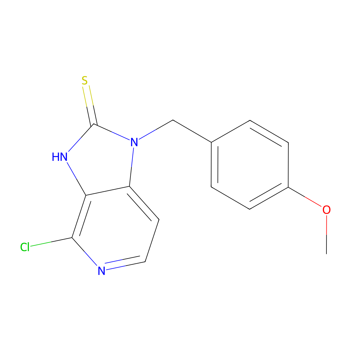 4-Chloro-1-(4-methoxybenzyl)-1H-imidazo[4,5-c]pyridine-2(3H)-thione molecular structure, CAS 1012059-49-2