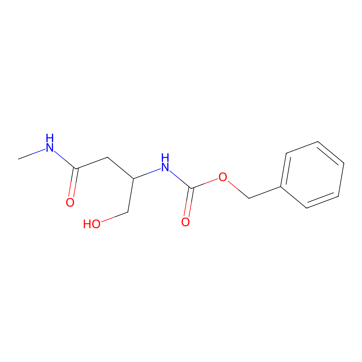 (R)-Benzyl (1-hydroxy-4-(methylamino)-4-oxobutan-2-yl)carbamate molecular structure, CAS 1012059-95-8