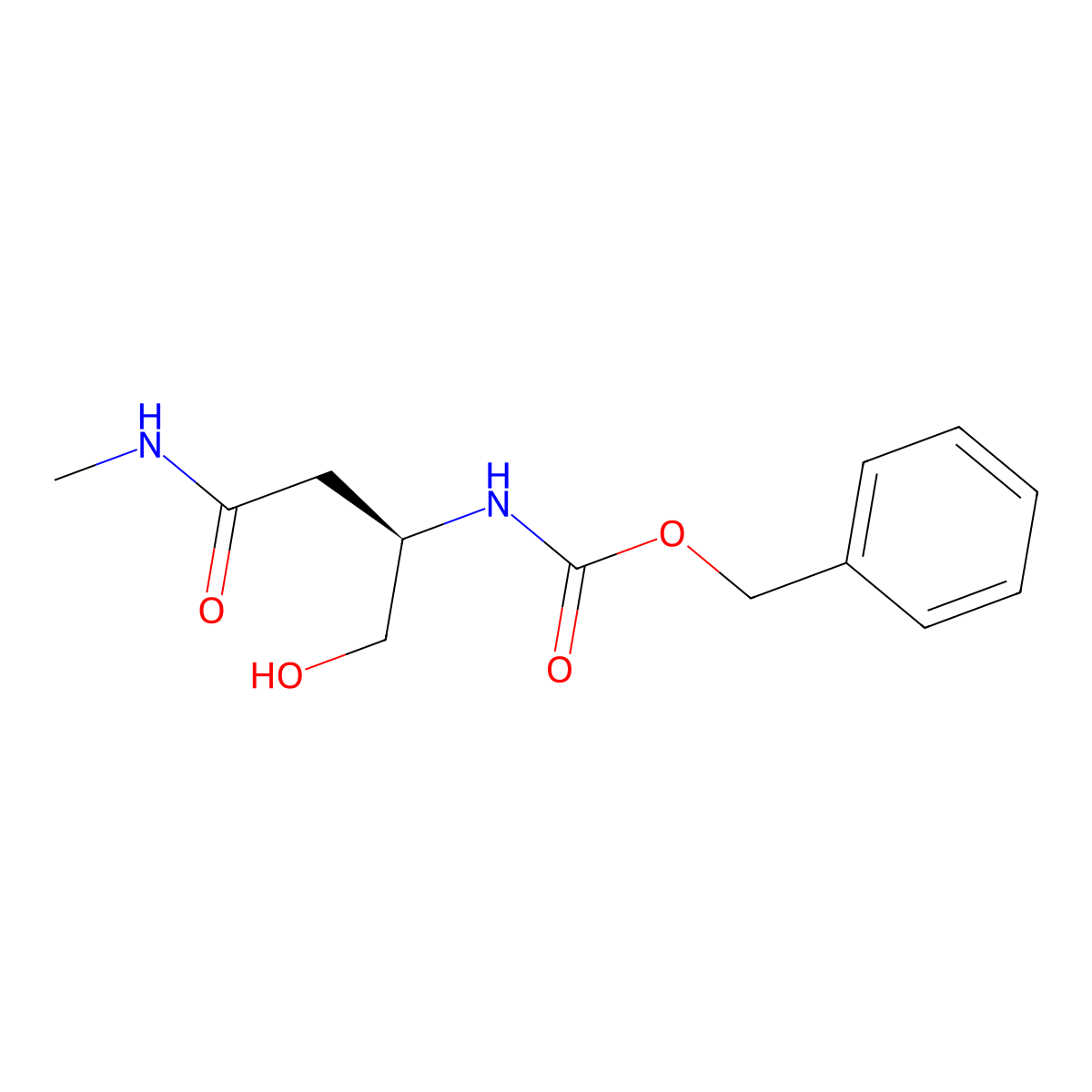 (R)-Benzyl (1-hydroxy-4-(methylamino)-4-oxobutan-2-yl)carbamate molecular structure, CAS 1012059-95-8