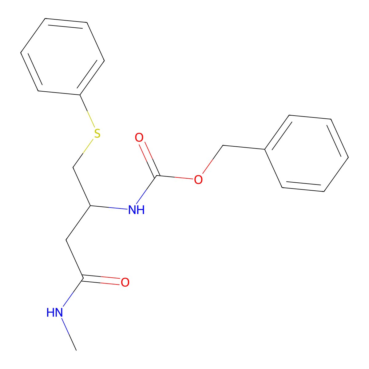 (R)-Benzyl (4-(methylamino)-4-oxo-1-(phenylthio)butan-2-yl)carbamate molecular structure, CAS 1012059-96-9