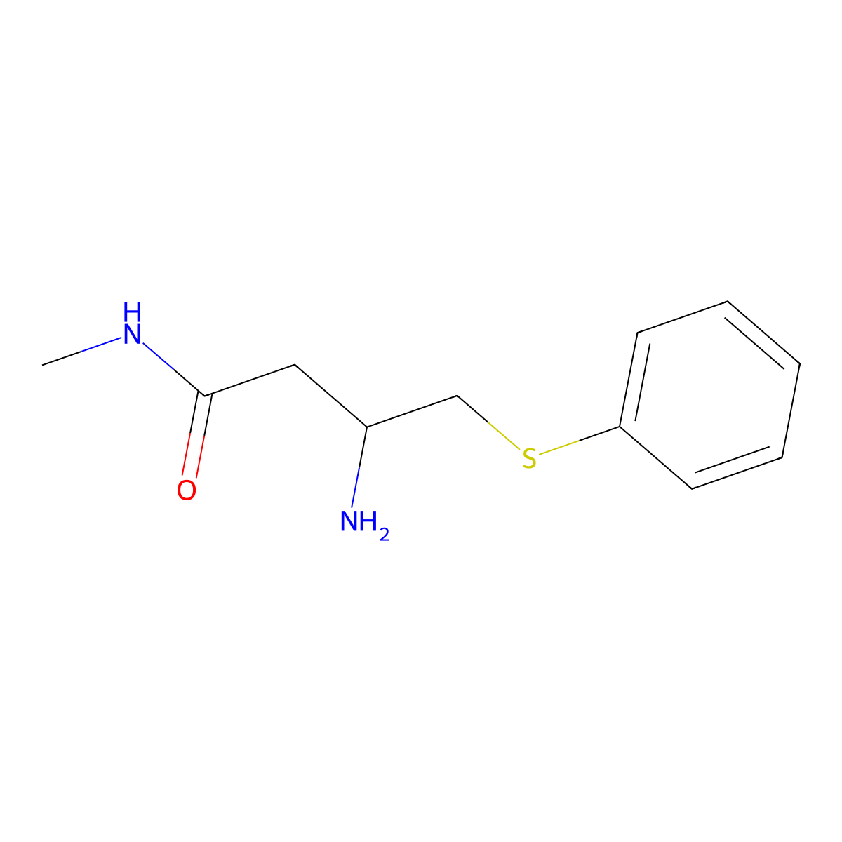 (R)-3-Amino-N-methyl-4-(phenylthio)butanamide molecular structure, CAS 1012059-97-0