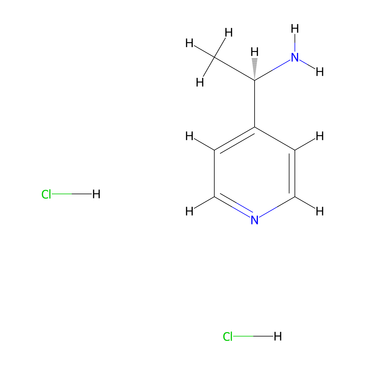 (1R)-1-(pyridin-4-yl)ethan-1-amine dihydrochloride molecular structure, CAS 1012067-91-2