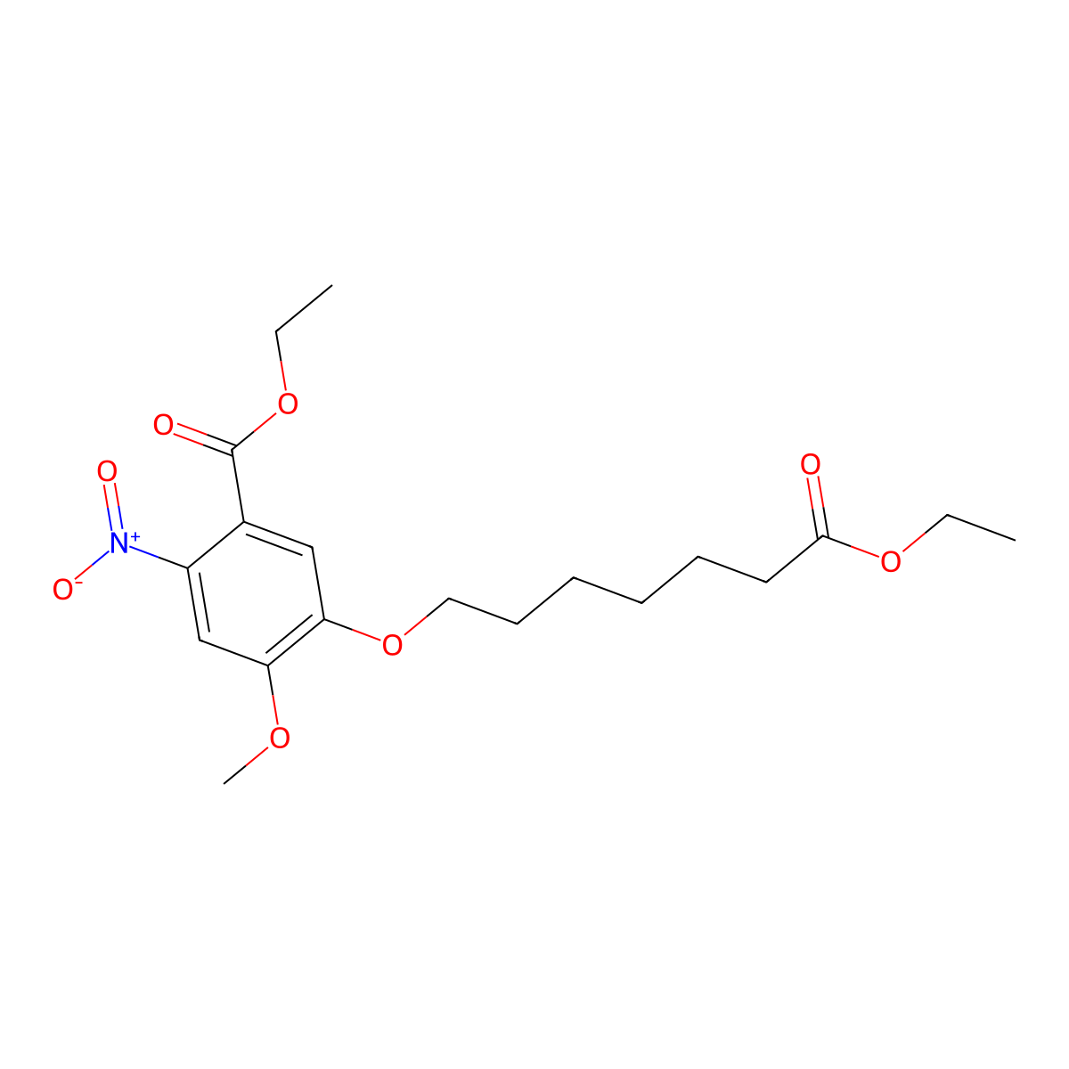Ethyl 5-((7-ethoxy-7-oxoheptyl)oxy)-4-methoxy-2-nitrobenzoate molecular structure, CAS 1012067-92-3