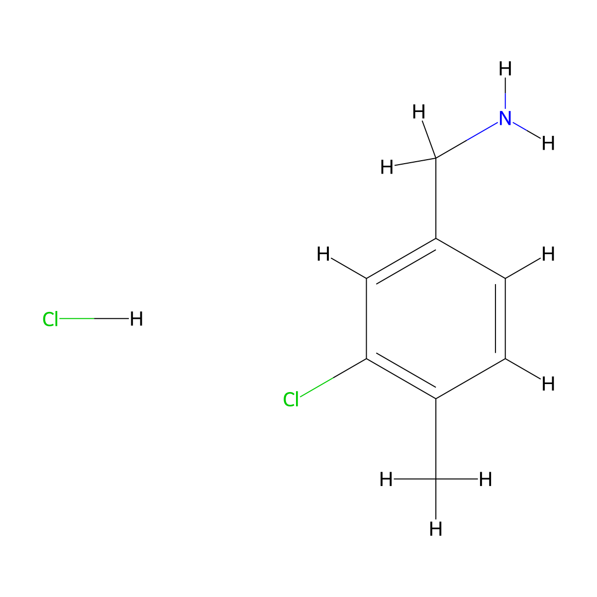 4-Aminomethyl-2-chlorotoluene hydrochloride molecular structure, CAS 101207-43-6