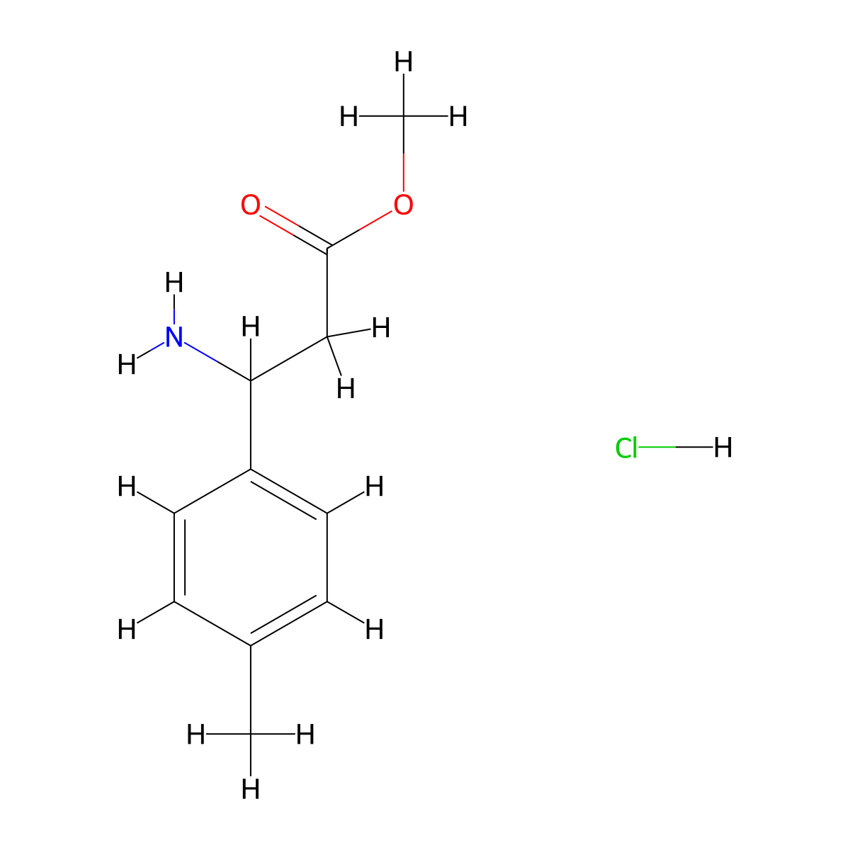 Methyl 3-amino-3-(4-methylphenyl)propanoate hydrochloride molecular structure, CAS 101207-50-5