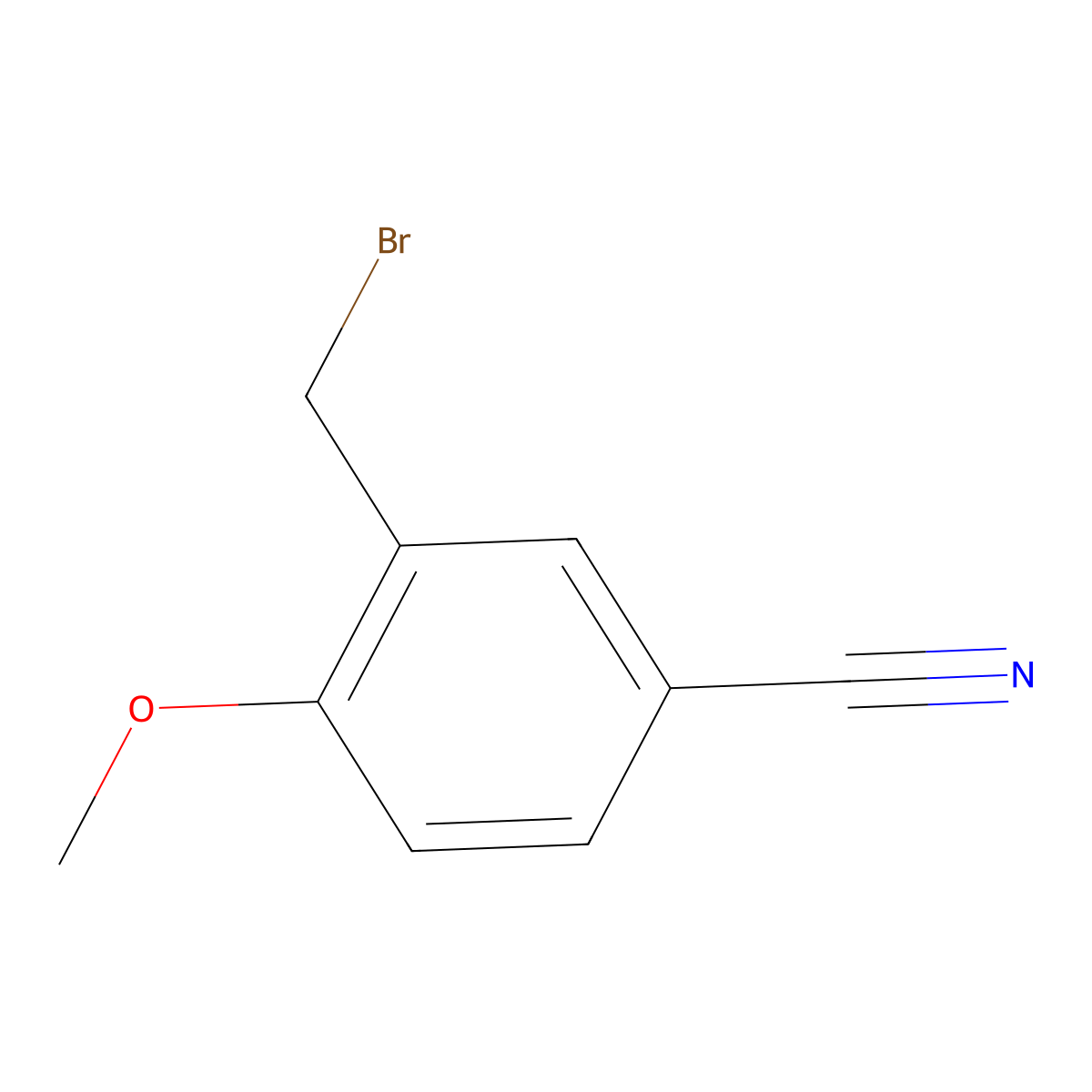 3-(Bromomethyl)-4-methoxybenzonitrile molecular structure, CAS 101207-62-9